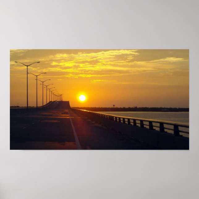 Poster Le pont Bay au coucher du soleil (Devant)