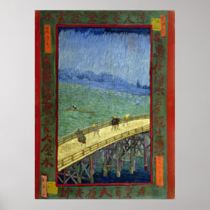 Poster Le pont dans la pluie (après Hiroshige) Van Gogh