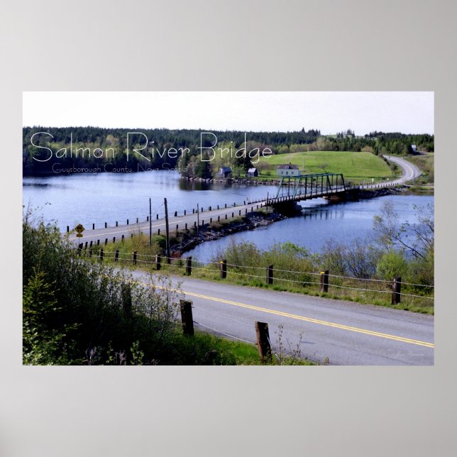 Poster Le pont de la rivière Saumon, Guysborough Co., N.S (Devant)