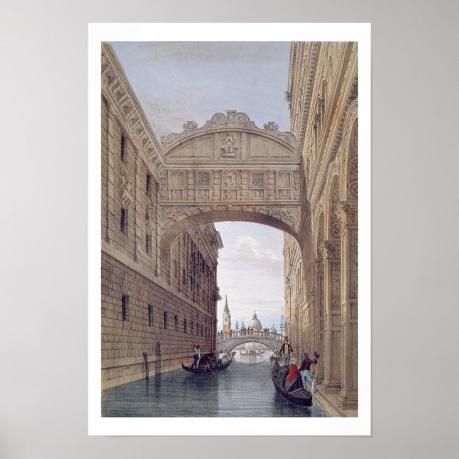 Poster Le pont des Soupirs, Venise, gravé par Lefevre ( (Devant)