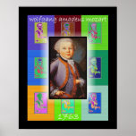 Poster Le Pop Art petit Mozart<br><div class="desc">L'incroyable génie était âgé de douze ans quand ce portrait a été peint. Mozart était un garçon joyeux qui aurait aimé Pop Art</div>