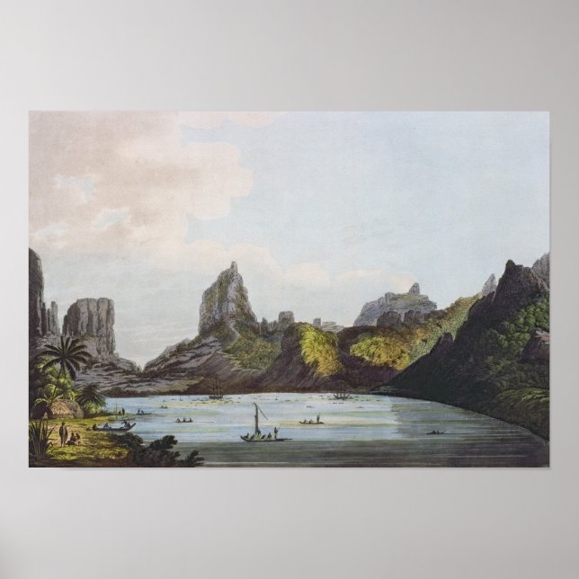 Poster Le port de Taloo sur l'île d'Eimeo (Devant)