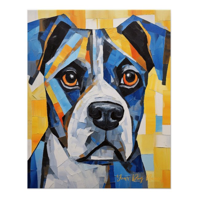 Poster Le Portrait de Chien Boxer 004 - Sable Gabriel (Devant)