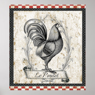 Poster Le Poulet Poulet Vintage
