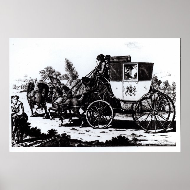 Poster Le premier entraîneur de courrier, 1784 (Devant)