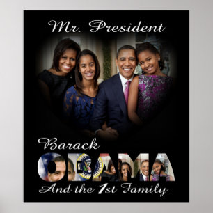 Poster Le président Barack Obama et la 1ère famille