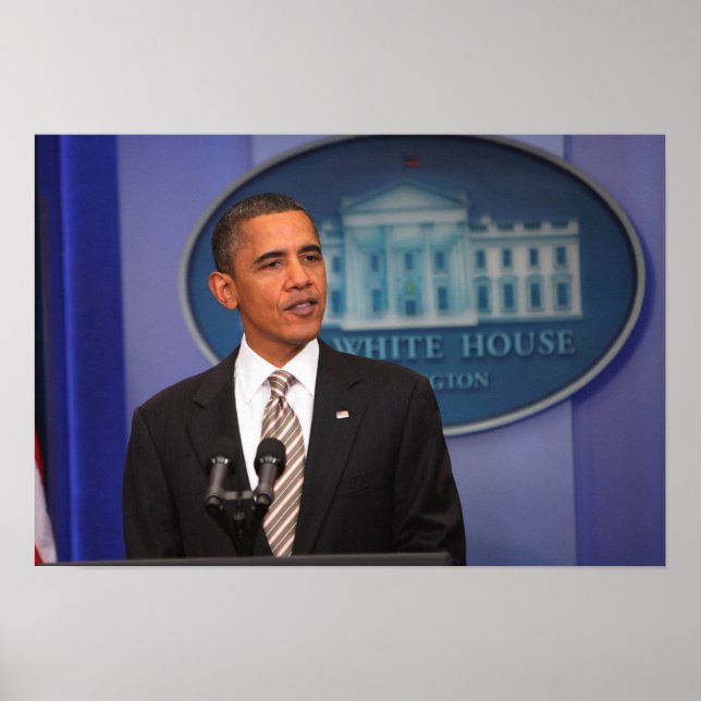 Poster Le président Barack Obama fait une annonce (Devant)