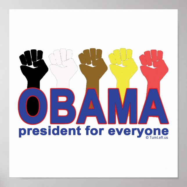 POSTER LE PRÉSIDENT D'OBAMA POUR TOUS (Devant)