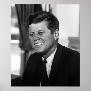 Poster Le Président Kennedy En Noir Et Blanc