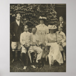 Poster Le président Theodore Roosevelt et sa famille