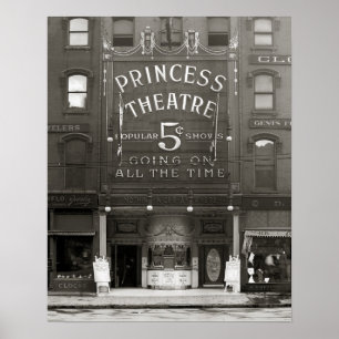 Poster Le Princess Theatre, 1910. Photo vintage