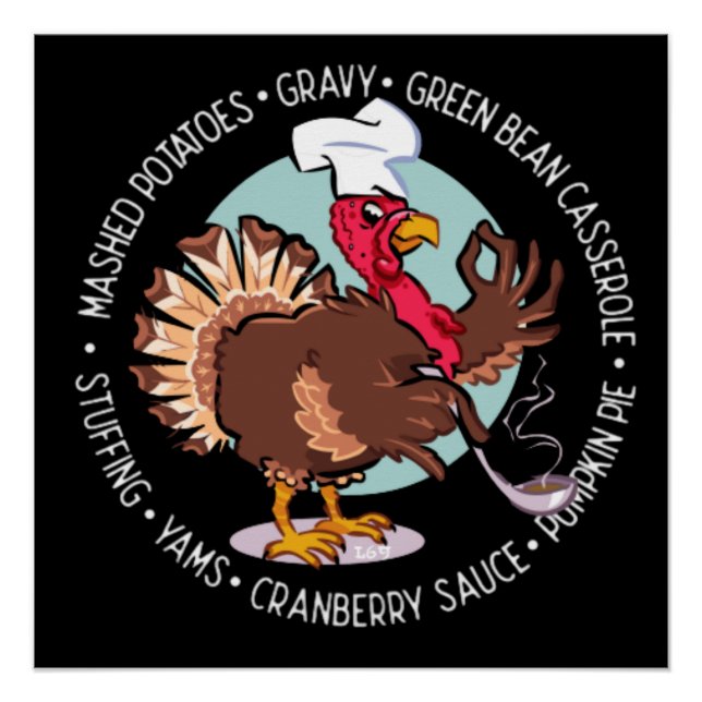 Poster LE REPAS DE THANKSGIVING EST SERVI drôle de thanks (Devant)