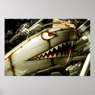 Poster Le Requin. Char à gaz Harley peint sur mesure