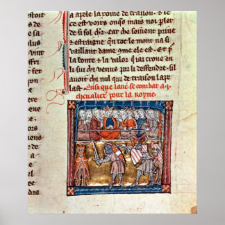 Poster Le roi Arthur et Guinevere regardent un