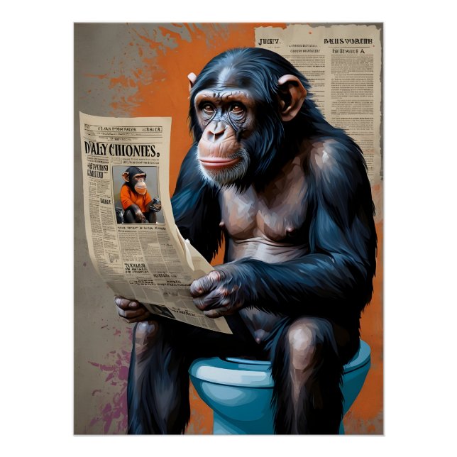 Poster Le roi Chimpanzé dans un style pop art vibrant" -  (Devant)