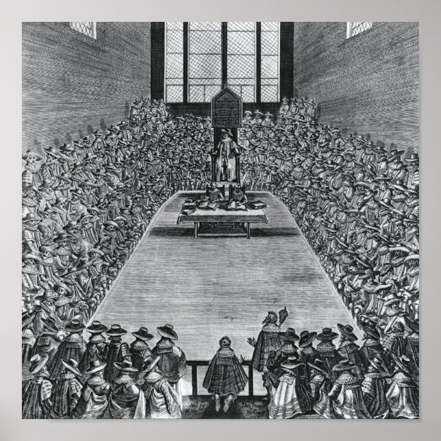 Poster Le roi James I à la Chambre du Parlement, 1624 (Devant)
