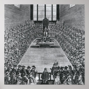 Poster Le Roi James I dans les Chambres du Parlement,