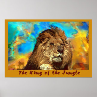 Poster Le roi-Lion d'Afrique de la Jungle