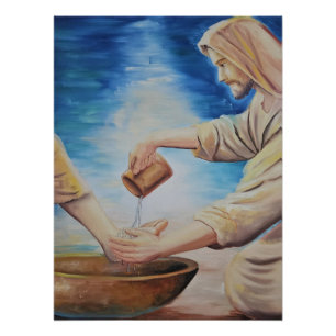 Poster Le Roi Serviteur : Jésus lavant les pieds 