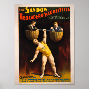 Poster Le Sandow Trocadero Vaudevilles