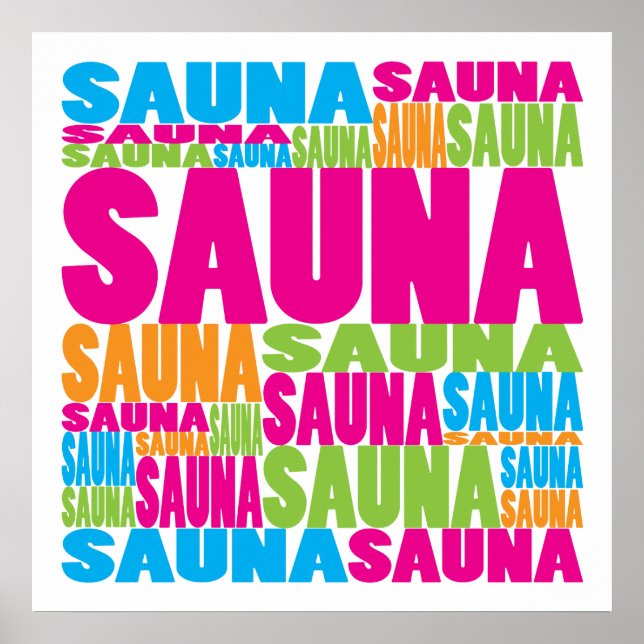 Poster Le sauna coloré (Devant)