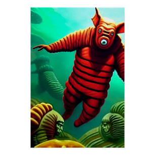 Poster Le Secret de Ziusudra - Art surréaliste de Ken Gag