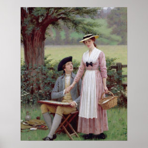 Poster Le Seigneur de Burleigh, Tennyson, 1919 (huile sur