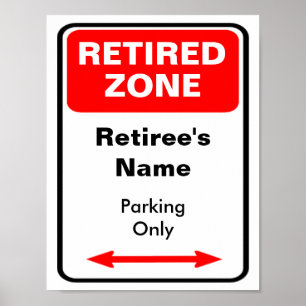 Poster Le signe retiré de stationnement de zone