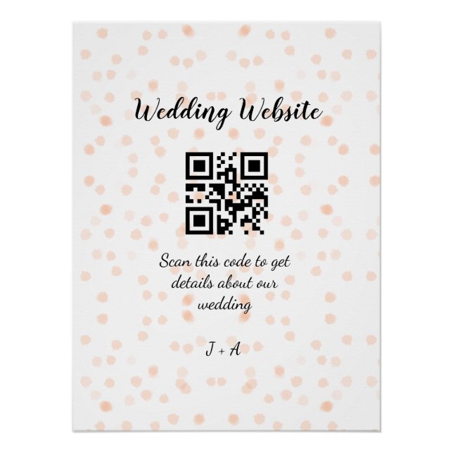 Poster Le site web mariage scanner code QR pour les détai (Devant)