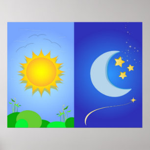 Poster le soleil et lune