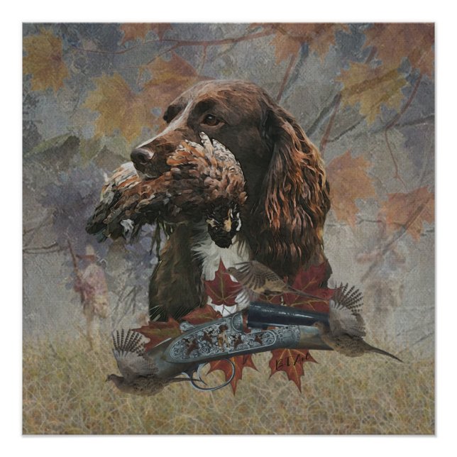 Poster Le Sprocker Spaniel, L'art des chiens d'armes (Devant)
