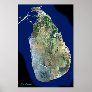 Poster Le Sri Lanka de l'affiche de satellite de l'espace
