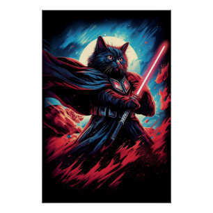 Poster Le Stardust Samurai   Guerrier de chat cosmique