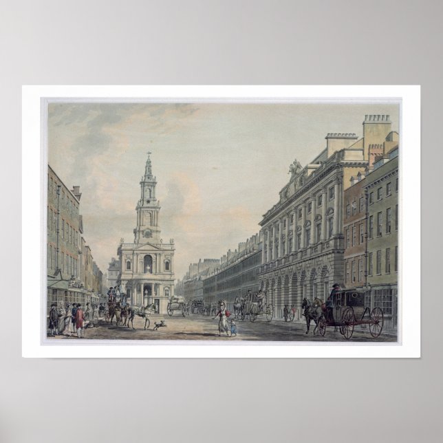 Poster Le Strand avec Somerset House et St. Mary le Str (Devant)