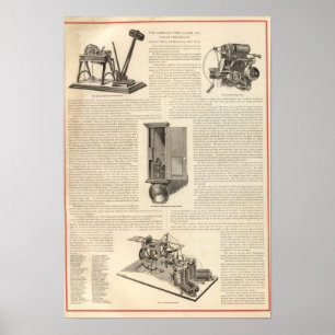 Poster Le télégraphe américain d'alarme incendie et de po