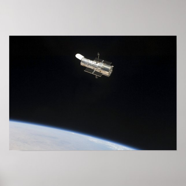 Poster Le télescope spatial Hubble en orbite au-dessus de (Devant)