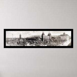 Poster Le temple mormon fond la photo 1912
