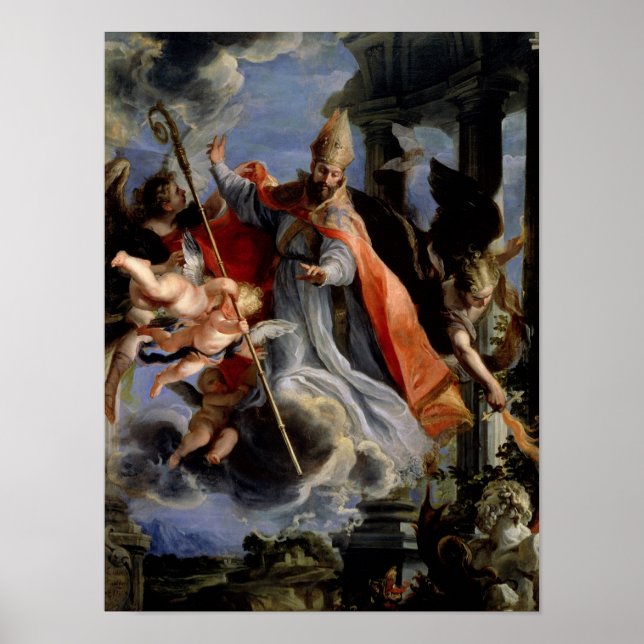 Poster Le triomphe de saint Augustin 1664 (Devant)