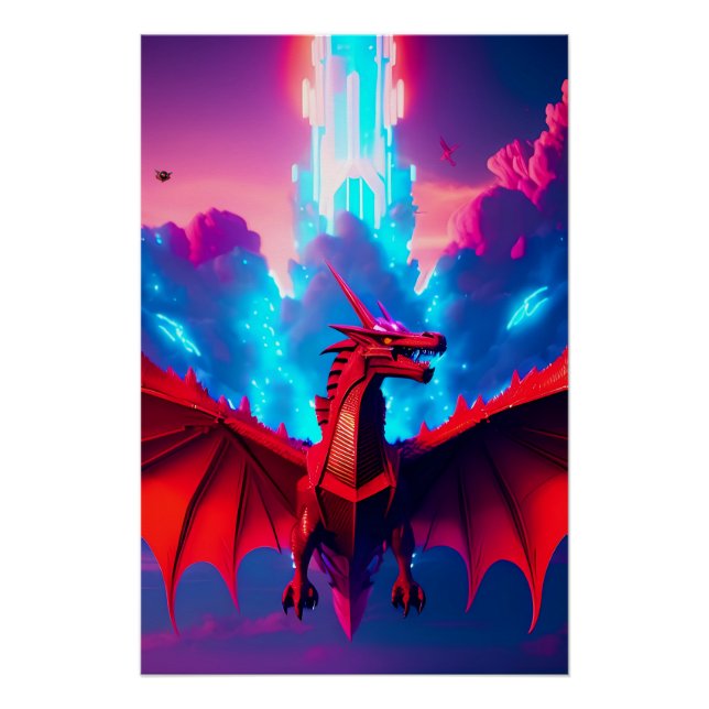 Poster Le vaisseau Dragon Starship (Devant)