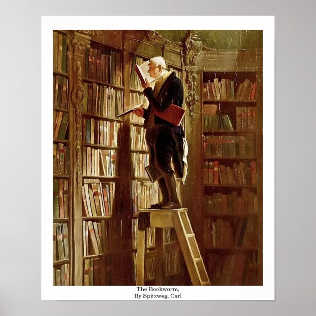 Poster Le ver De Livres, Par Spitzweg, Carl (Devant)