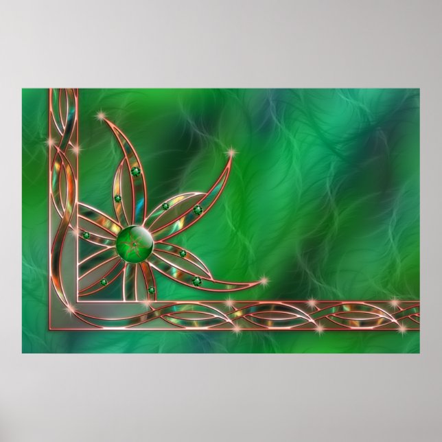 Poster Le vert comme l'impression de l'herbe (Devant)