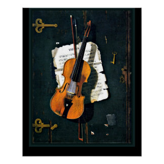 Poster Le Vieux Violon, peinture d'art