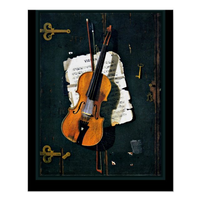 Poster Le Vieux Violon, peinture d'art (Devant)