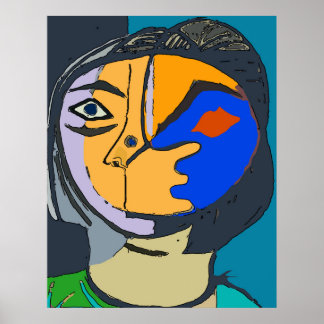 Poster Le visage du cubisme féminin
