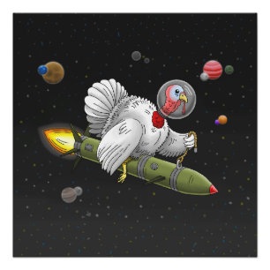 Poster Le vol de Thanksgiving de Rocket Turkey