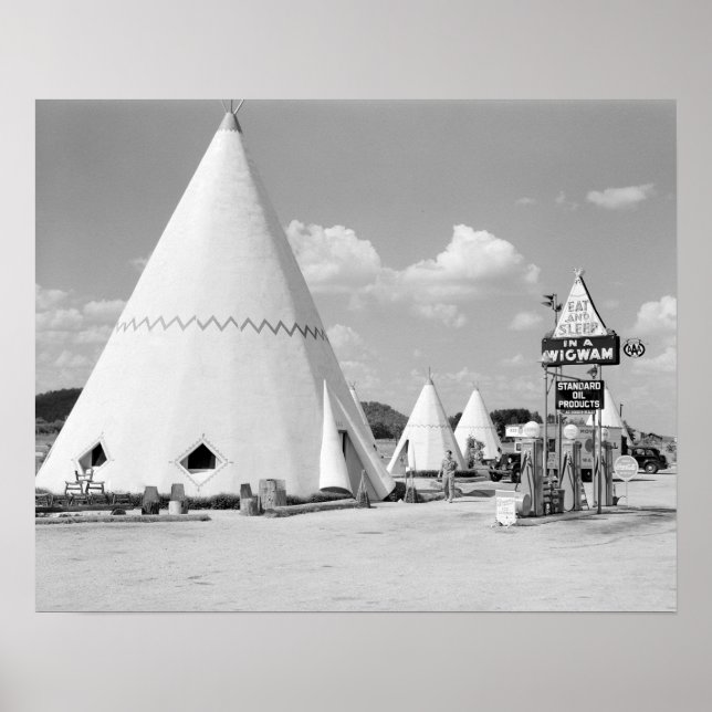 Poster Le Wigwam Motel, 1940. Photo vintage (Devant)