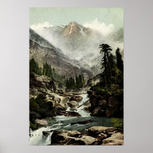 Poster Leadville, bâti du Colorado de la croix sainte