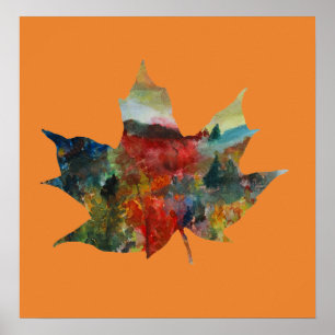 Poster Leaf Art, Fall, Autumn Leaf
