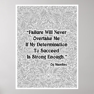 Poster L'échec ne dépassera jamais - Citation positive