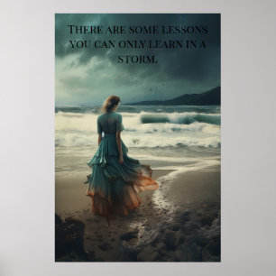 Poster - Leçons dans une tempête femme sur la plag
